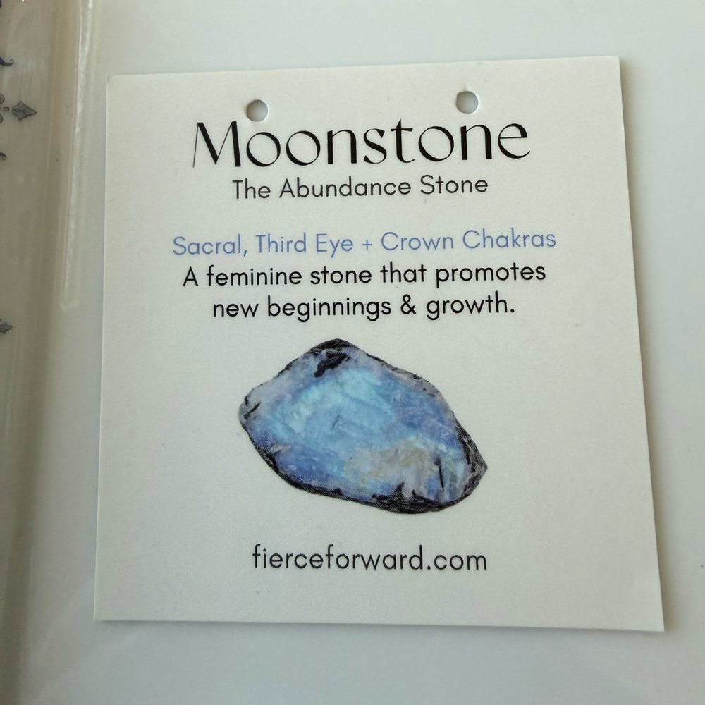 NWT Fierce Forward Divine Within Moonstone Gold Hoops - Picture 6 of 7